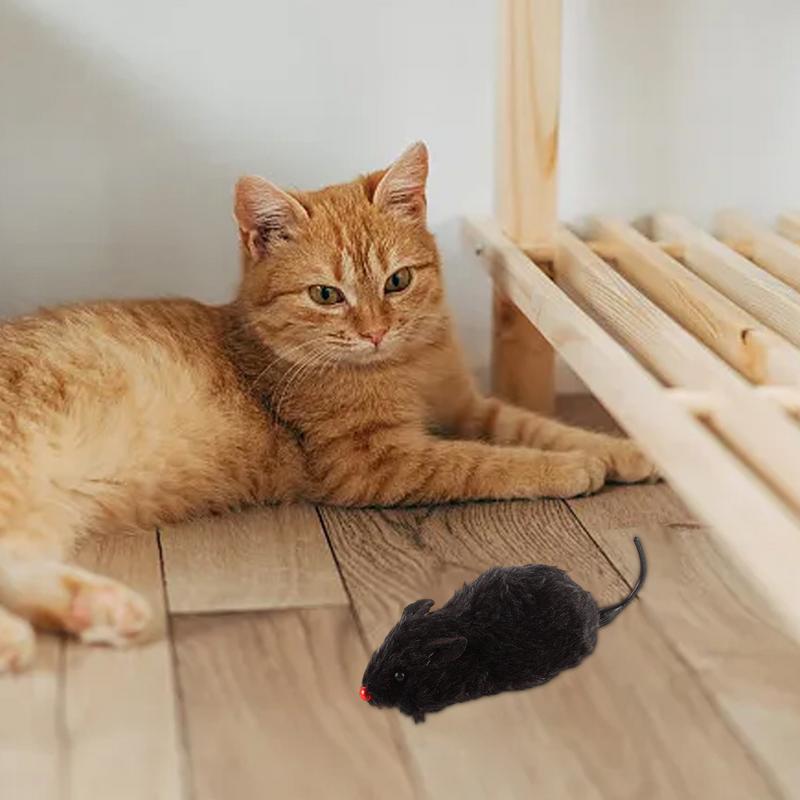 1Pc Funny Life Like Plush Mouses Running Rat Toy Moving Simulation Mice Plush Toys For Cats Dogs Tail Mouses Pets Kids