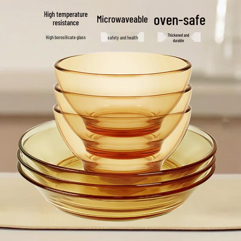 Yileya XQ-08 High Borosilicate Glass 6-Piece Tableware Set