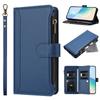 For Samsung Galaxy A70 A50 A40 A30 A20 A10 A06 A42 5G A21S Wallet Case, RFID Blocking Kickstand Flip Cover Wrist Strap Zipper