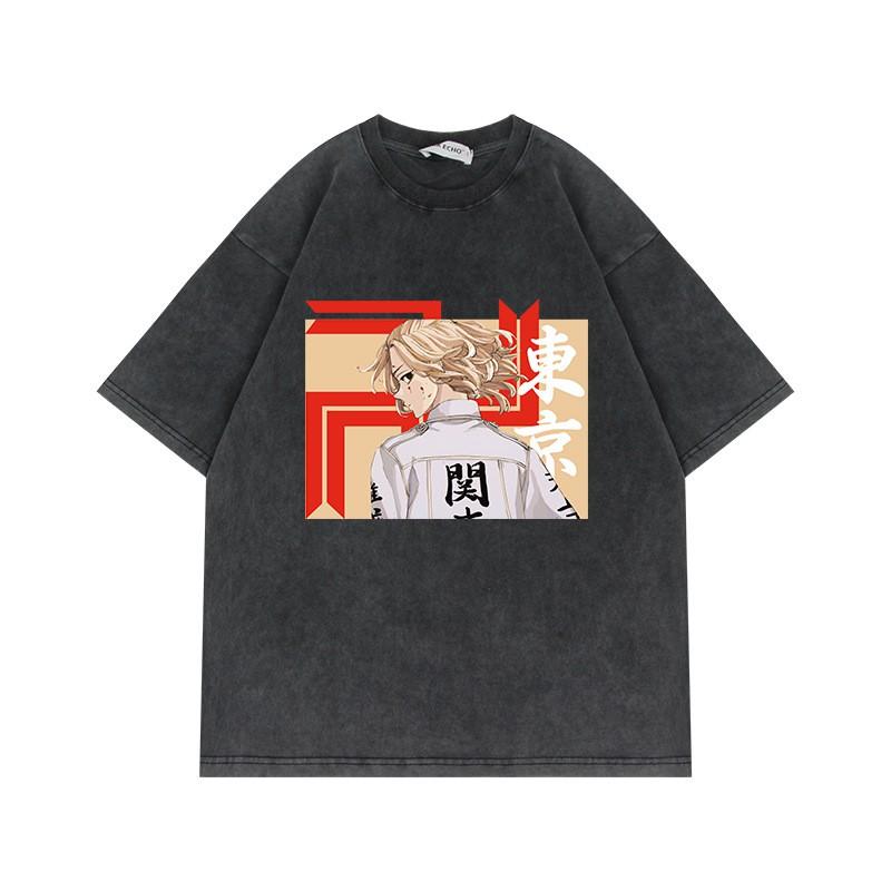 230g Tokyo Revengers T-Shirt Oversized Vintage Anime Print Baumwolle Kurzarm Tee