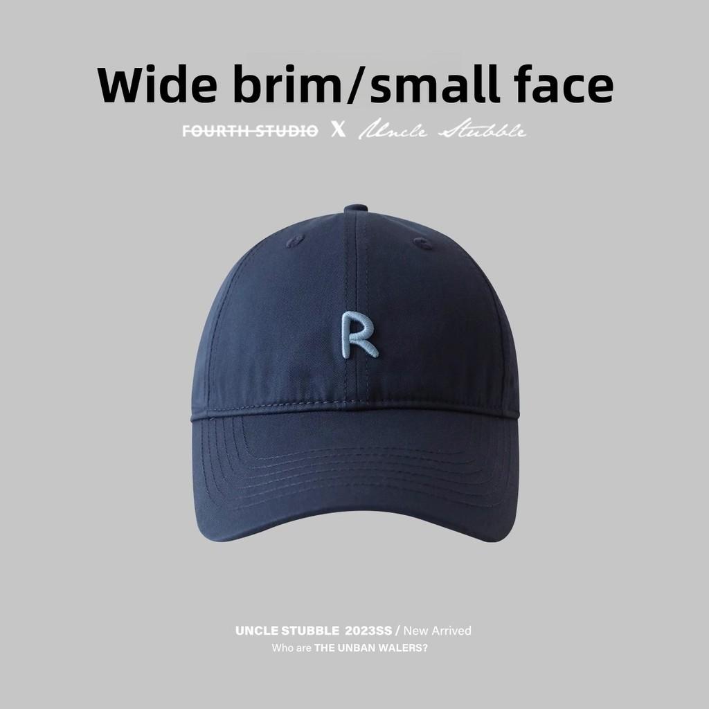 

Cotton Baseball Cap With Wide Brim And Embroidered Letters For Summer Sun Protection темно-синий