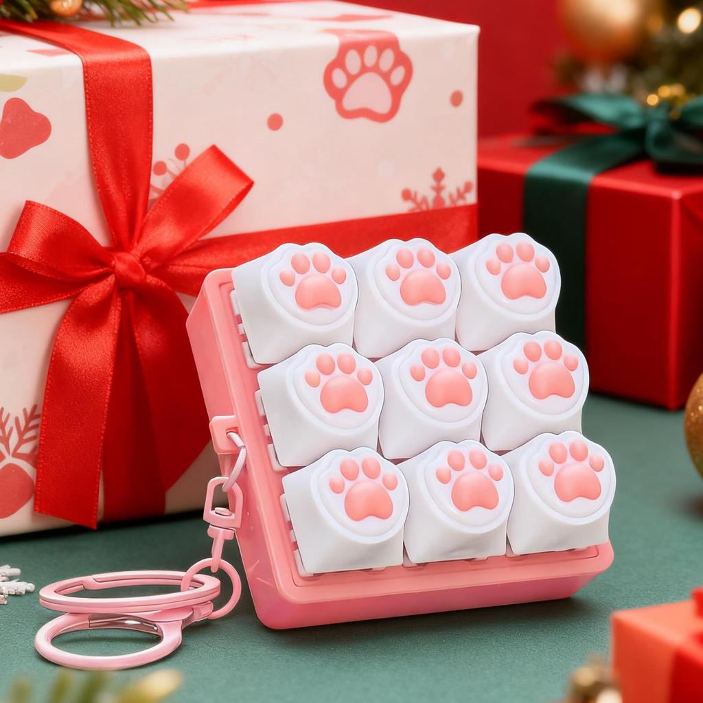 Keyboard Fidget Toy 9 Keys Keyboard Fidget Keychain Antistress Keyboard Button Fingertip Key Caps Pendant Stress Relief Toys