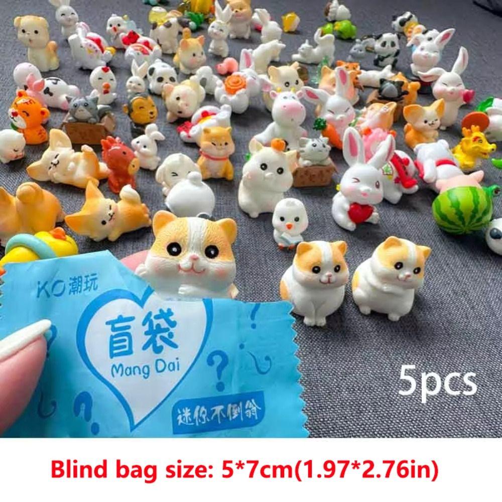 5Pcs Surprise Bag Blind Bag Toys Mini Animal Blind Bag Art Ornaments Blind Box  Child
