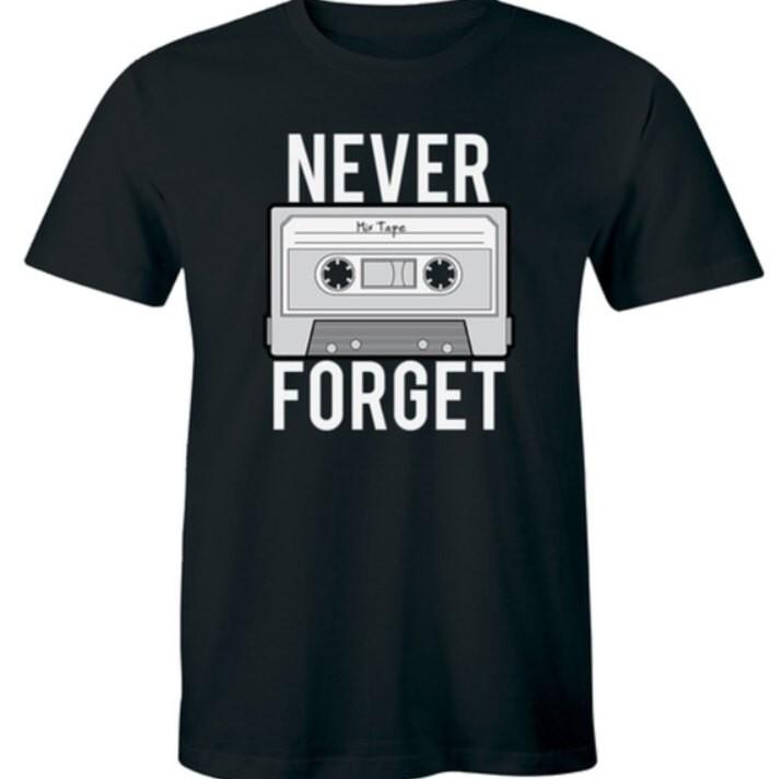 Never Forget Retro Cassette Tape Music Father day vintage men shirt XL