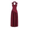 European Spring 2026: Women's Pure Color Spaghetti Strap Slit Dress