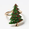 6PCs Christmas Napkin Rings Set Elk Bells Santa Xmas Tree Napkin Buckle 2026 Xmas Table Decoration 2026 New Year Home Decors