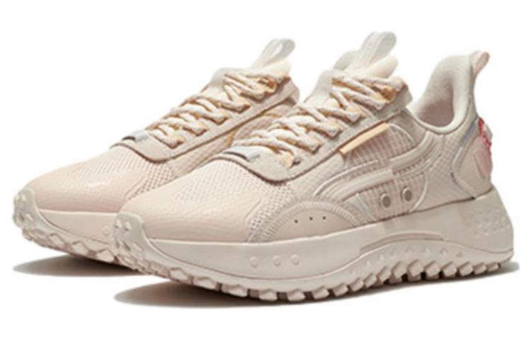 LiNing CF Moon Shadow Cushioning Anti-Slip And Wear-Resistant Low-Top Casual Shoes Women's Matte Ecru AGLR158-4
