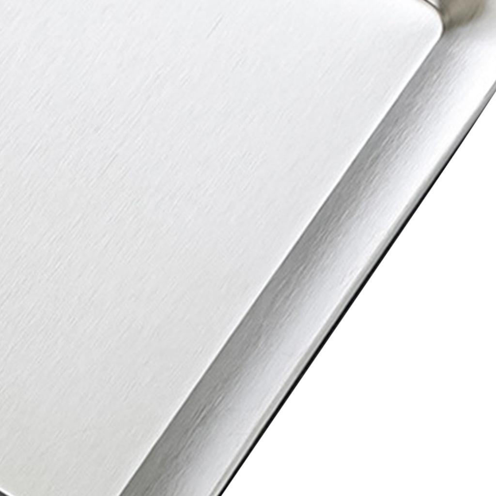 Serving Platter Square Stainless Steel Dish Tray Barbecue Plate Silver Color for Home L