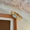 New Golden Bracelet Women's Watch Oval Simple Light Luxury Quartz Wristwatch Ladies Watches