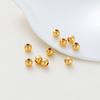30-100Pcs 14K/18K Gold Color Plated Brass 2/2.5/3/4/5/6mm Spacer Beads for Jewelry Making Beads Accessories Findings Wholesale