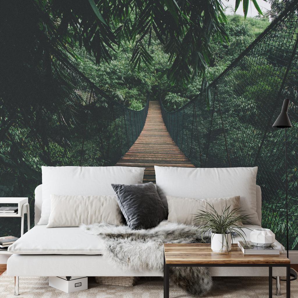 Photomural Suspension Bridge In A Forest Washable Fleece 405x270