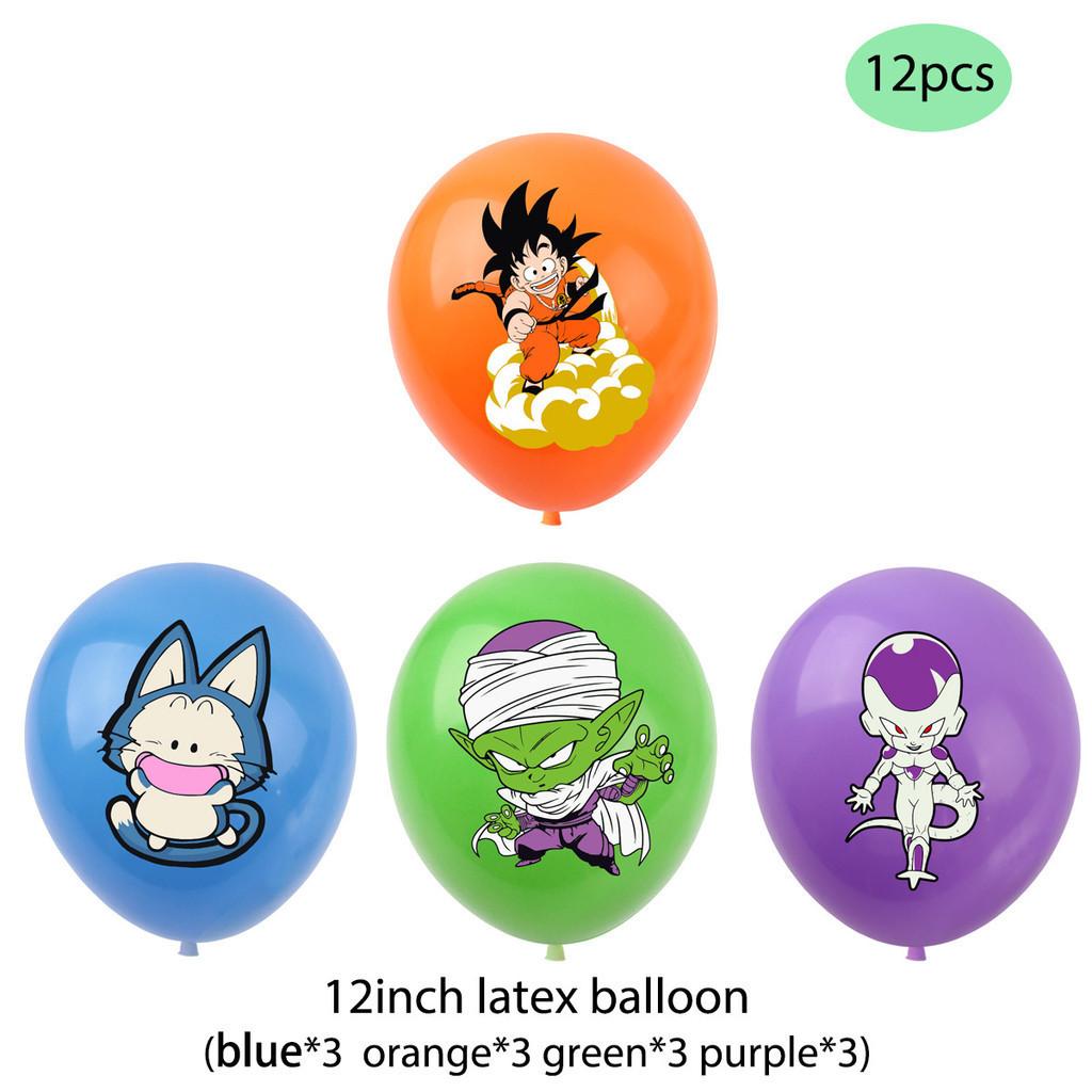 Ball Theme Birthday Party Decoration Sun Wukong Anime Spiral Cake Insert Pull Flag Aluminum Foil Balloon