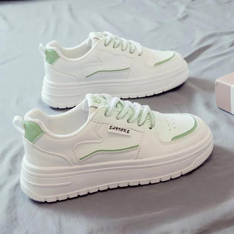 

Кросівки на платформі для бігу, жіноче тенісне взуття, жіноча ходьба, масивні кросівки, білі, повсякденні, без шнурівки, вулканізоване взуття 36