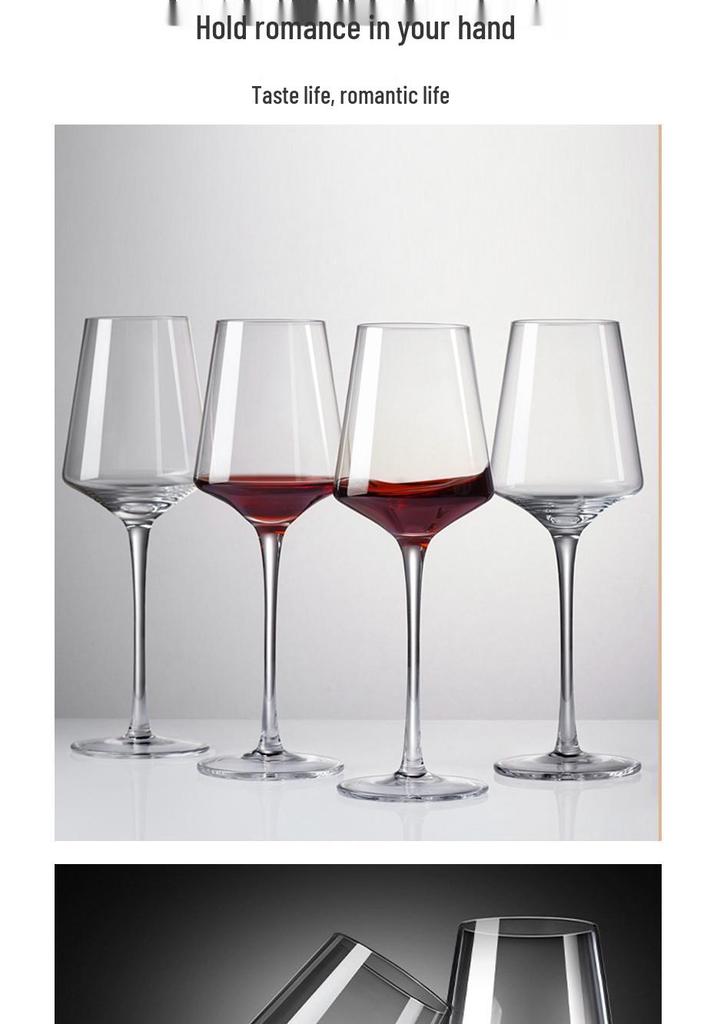 Shidao Crystal Red Wine Glass Set - Elegant Tall-Stemmed European Style for Sweet Wine Tasting