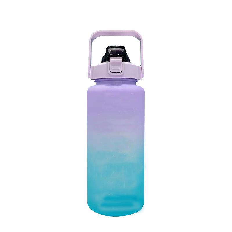 2000ml Stylish Women's Water Bottle with Straw & Scale - Portable for Outdoor & Sports