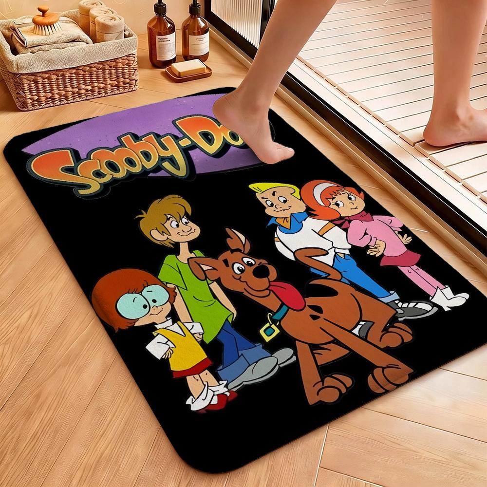 Scoobydoo Spooky Night Adventure Patterned Rug Soundproof Noisereducing Carpet For Bathroom Kitchen Home Party Decor Christmas Gift