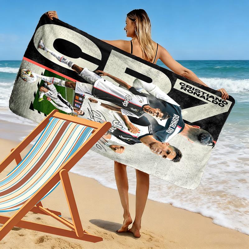 Cristiano Ronaldo: Legend Blue beach towel Outdoor camping Portable for travel Absorbent bath towel quick-drying swim towel Outdoor pool towel