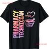 Pharmacy Technician Pharmacist Heartbeat Mortar T Shirt Vintage Unisex Top For Everyday Wear Stylish Stretched