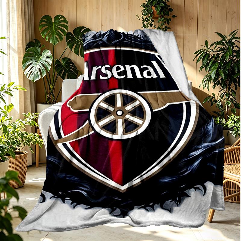 Arsenal F.C Pattern Blanket for Home Decoration, Bed, Sofa, Car Travel, Camping, Suitable for All Seasons, Birthday Christmas Gift