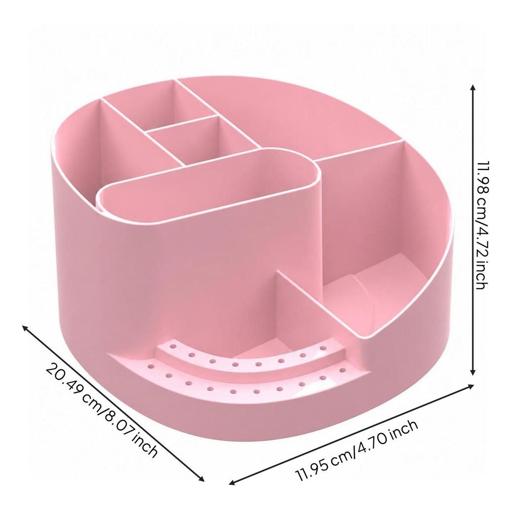 Manicure Organizer with 18 Holes Anti-Slip Divided Makeup Brush Holder Sturdy