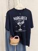 Margarita Cocktail Club Printing TShirt Womens Basics Comfortable T Shirts ONeck Soft Short Sleeve Tops Summer Loose Clothes