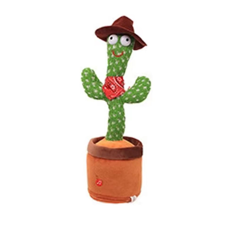 

Плюшевая игрушка Танцующий кактус Smaly, Танцующий Амиго, имитирующий голос, Поющий и танцующий Веселый кактус (ковбой)