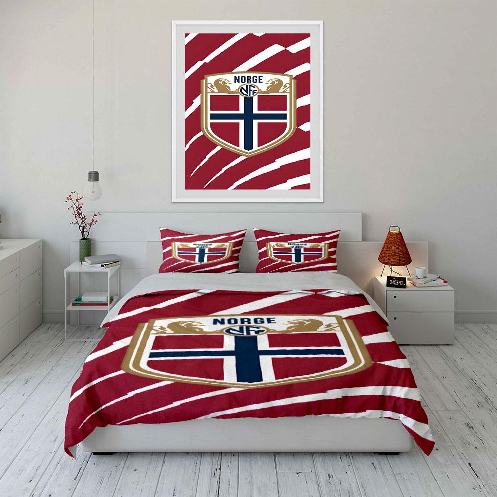 Norway Football Emblem Design. Bedding Sets Duvet Cover Sets Duvet Covers Pillowcases(1*Duvet Cover 2*Pillowcases Without Duvet Insert)