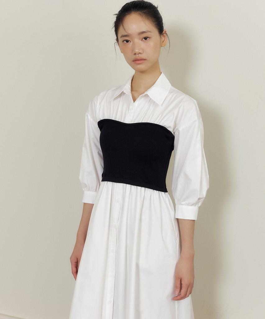 Lucirju Evening Shirt Long One-Piece (Black)