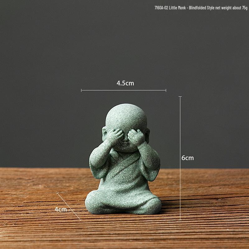 Porcelain Green Sandstone Buddha Ornament for Zen Fish Tank or Bonsai Display