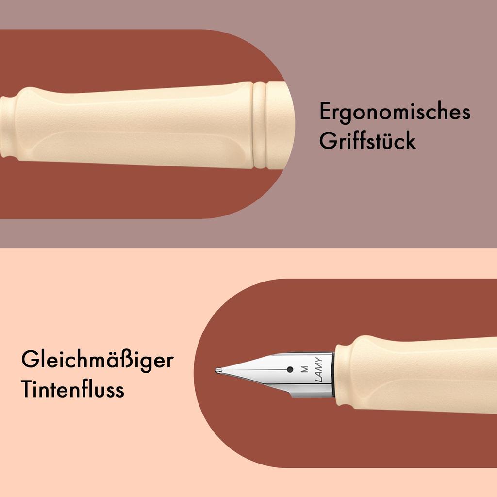 Lamy Safari Cosy Fountain Pen 020 Special A modern fountain pen in cream Features an ergonomic grip and timeless Fine nib One pen Edition color.