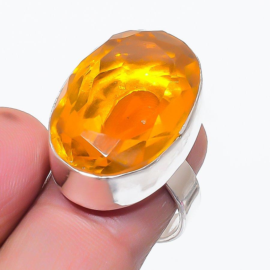 Citrine Gemstone 925 Sterling Silver Jewelry Ring Size 8