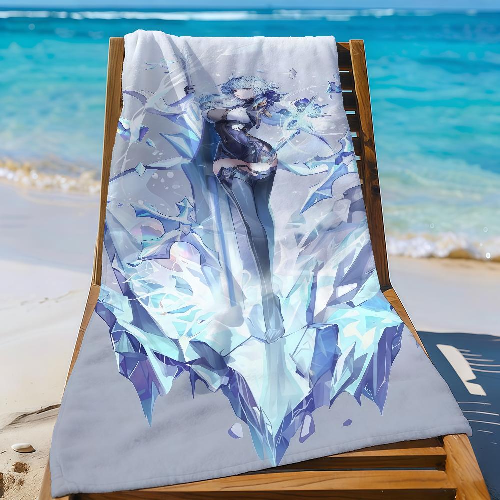 Genshin Impact Eula Towel Sports Quick Dry Travel Camping Gear Sandproof Soft Light Large Beach Towel