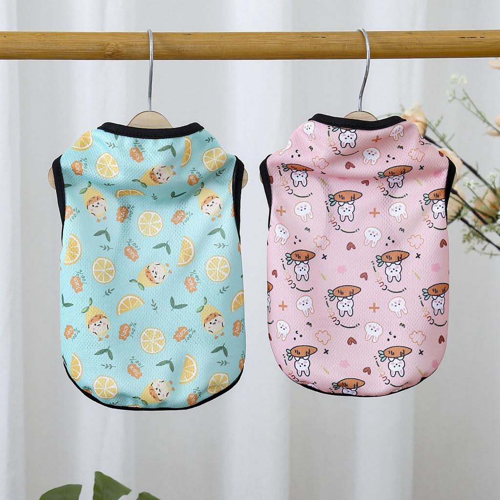 Dinosaur Printed Dog Vest Breathable Dog Clothes for Shih Tzu Thin Puppy Cat Tshirt Pet Cloth