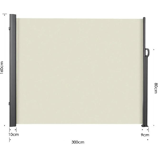 Retractable Side Awning Outdoor Patio Pool Water Repellent Garden Terrace Sun Shade Screen Privacy Divider Deck Wind Fence