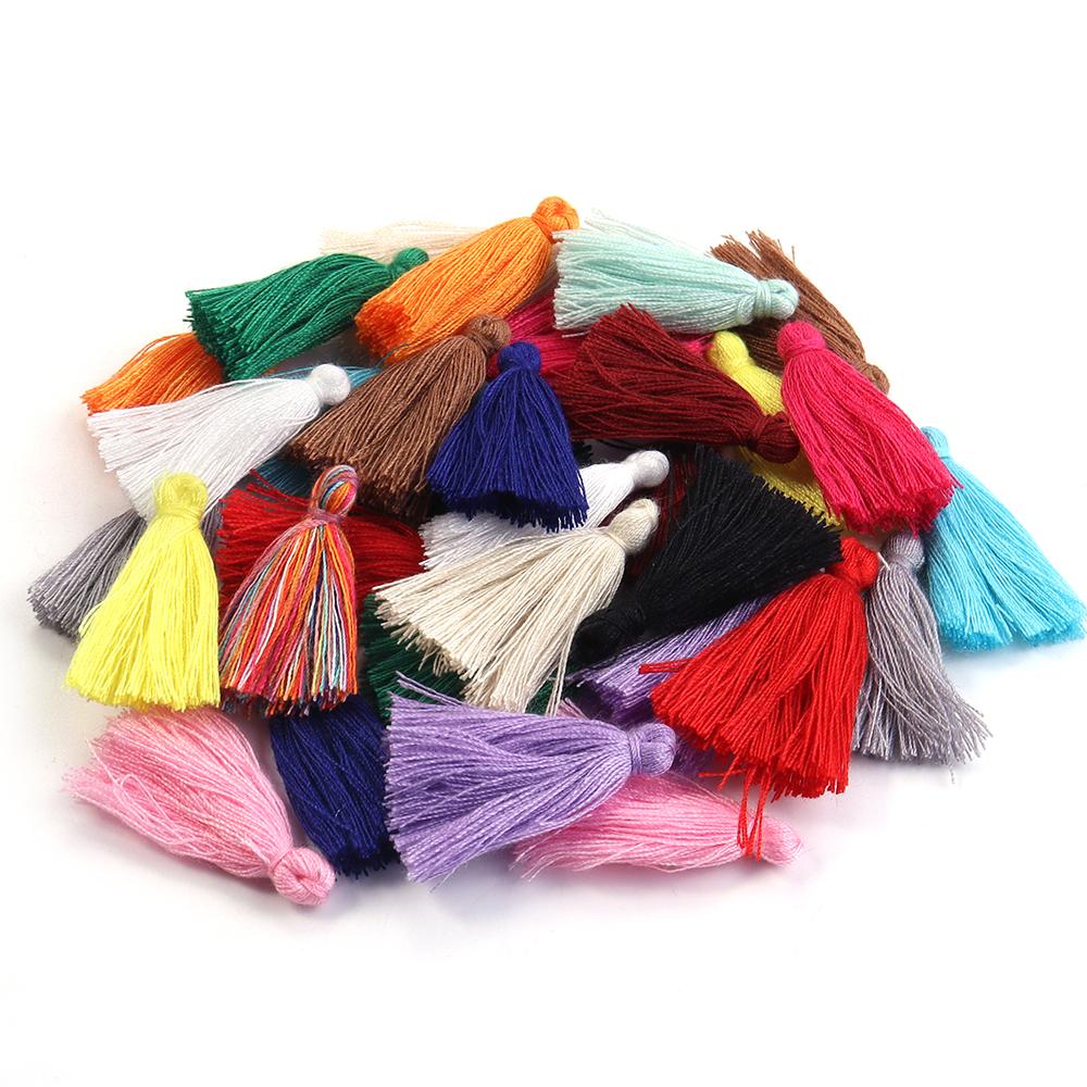 50pcs/lot 30mm Mini Cotton Tassels Colorful Tassel Charms For Jewelry Making DIY Earring Keychain Crafts Decoration Accessories