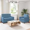2 Piece Sofa Set Blue Fabric