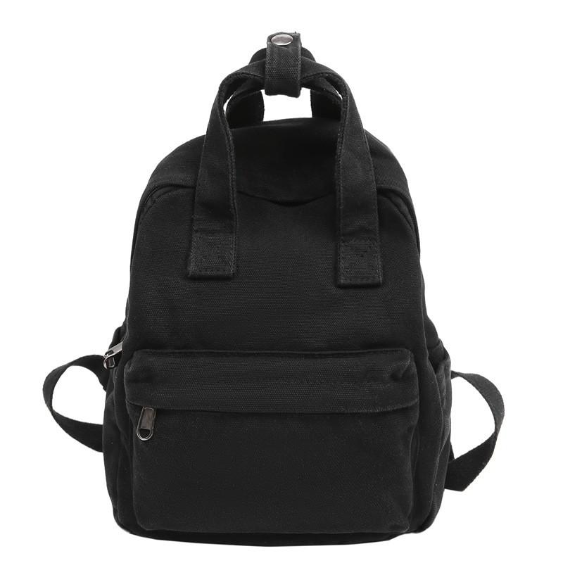 

Минималистичный рюкзак из парусины, однотонный дизайн, для повседневного использования чёрный
