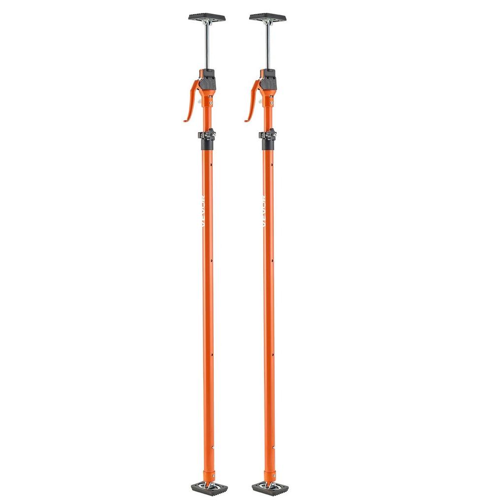 Cabinet Jack Support Pole, 2-Pack, 125-291 cm Steel Telescopic Quick Support Rod, Adjustable 3rd Hand System up to 90 kg Capacity for Installing
