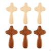 3 Pièces Croix en Bois à Main Prière Croix de Poche pour Chrétien
