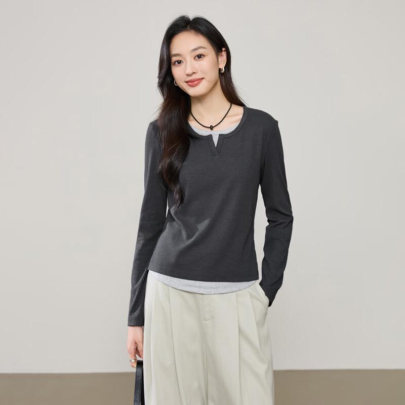 

ESE-Y Women s Faux Layered Long Sleeve T-Shirt 2XL