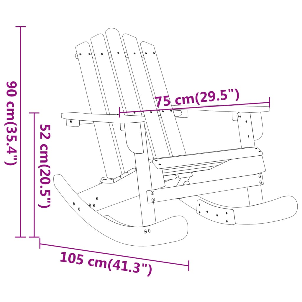 Adirondack Swing Chair Solid Acacia Wood