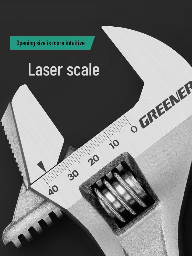 Multifunctional Large Opening Adjustable Wrench - Compact Hardware Tool