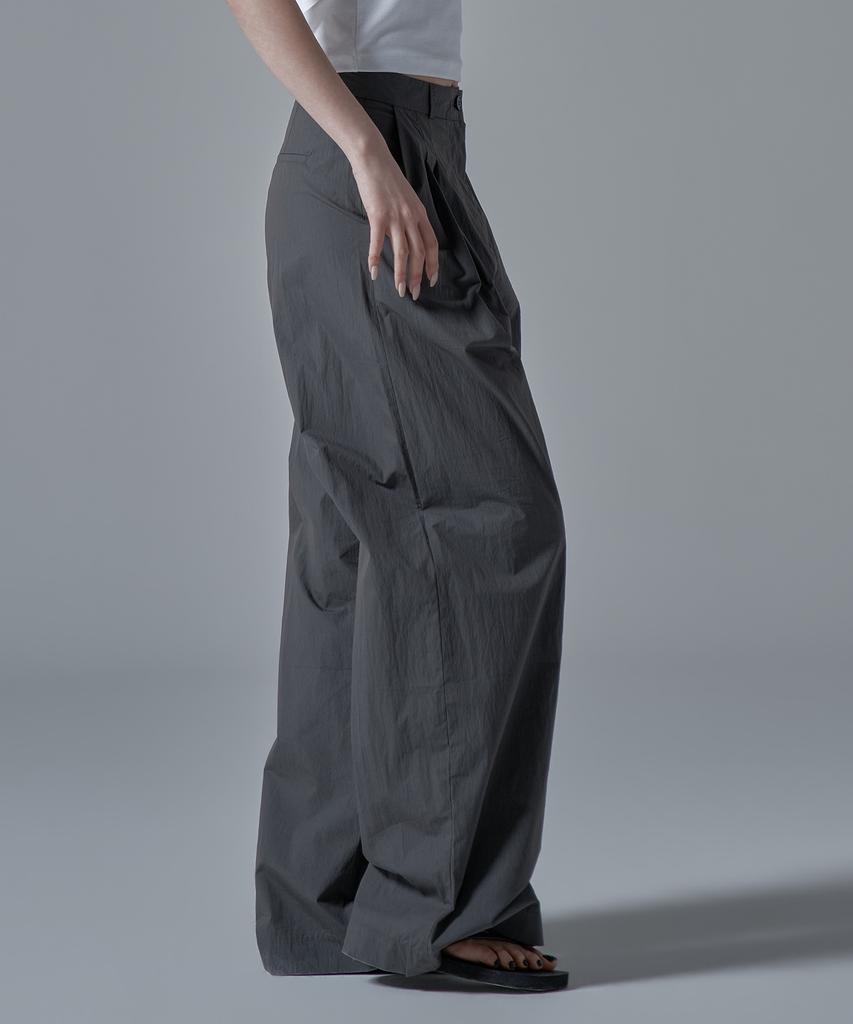 WAARFORWOMAN W1144 Nylon Wide Slacks_Charcoal