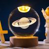 LED Crystal Table Lamp 3D Moon Galaxy Globe Night Light 16 Color Changing Wooden Base Ideal Birthday Gift for Teens Boys & Girls