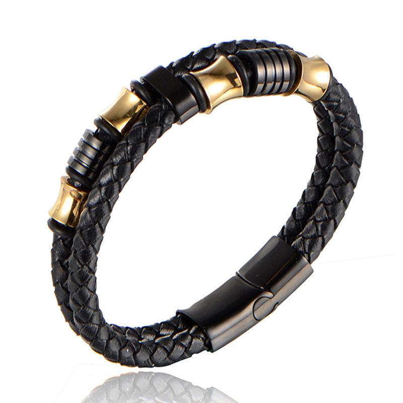 Retro Jewelry, Men s Leather Bracelets, Buttons, Fashion Daily Jewelry Gift Accessories