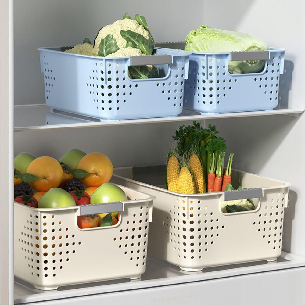 Hollow-out Design Storage Basket Plastic Snack Basket Durable Storage Rack  Kitchen