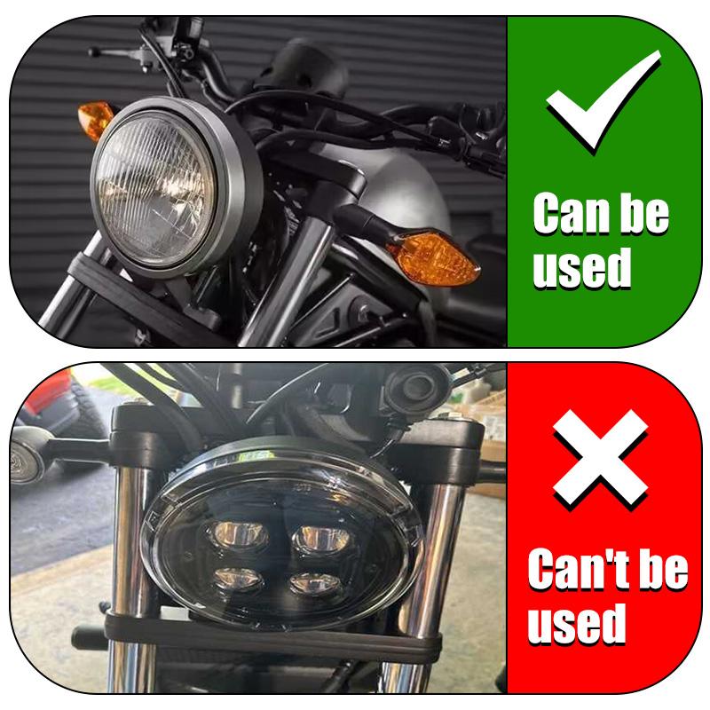 Schwarze Motorrad-Scheinwerferverkleidung für Honda Rebel – CMX 300 500