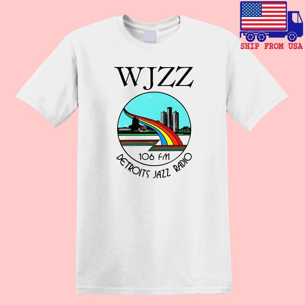 WJZZ Detroits Radio 106 FM Men s White Size S-5XL L