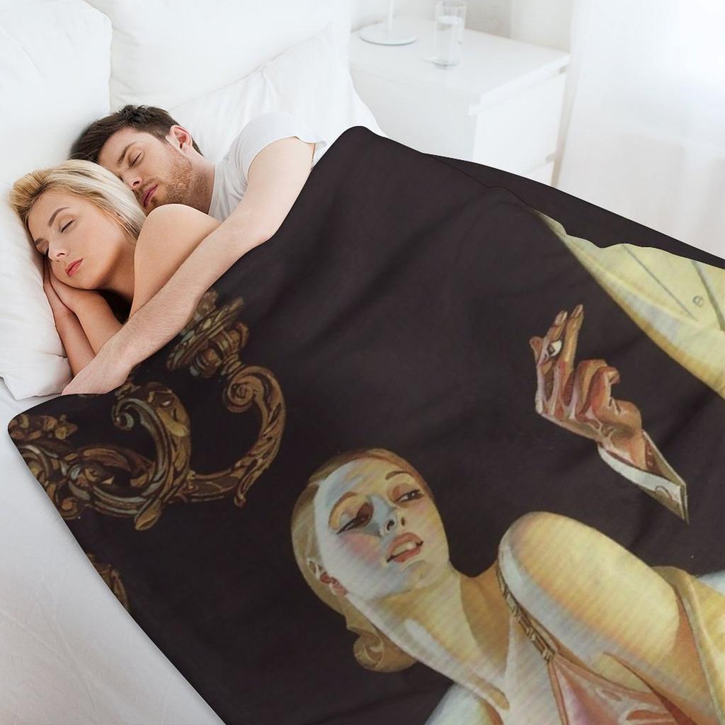 Couple Descending Staircase by J.C. Leyendecker Throw Blanket Decoratives manga Blankets For Bed wednesday Blankets