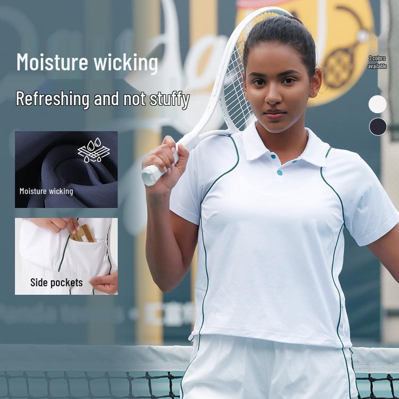 

Wuxi Jiu Yi Women s Autumn Loose Fit Polo Sports T-shirt Extra Small